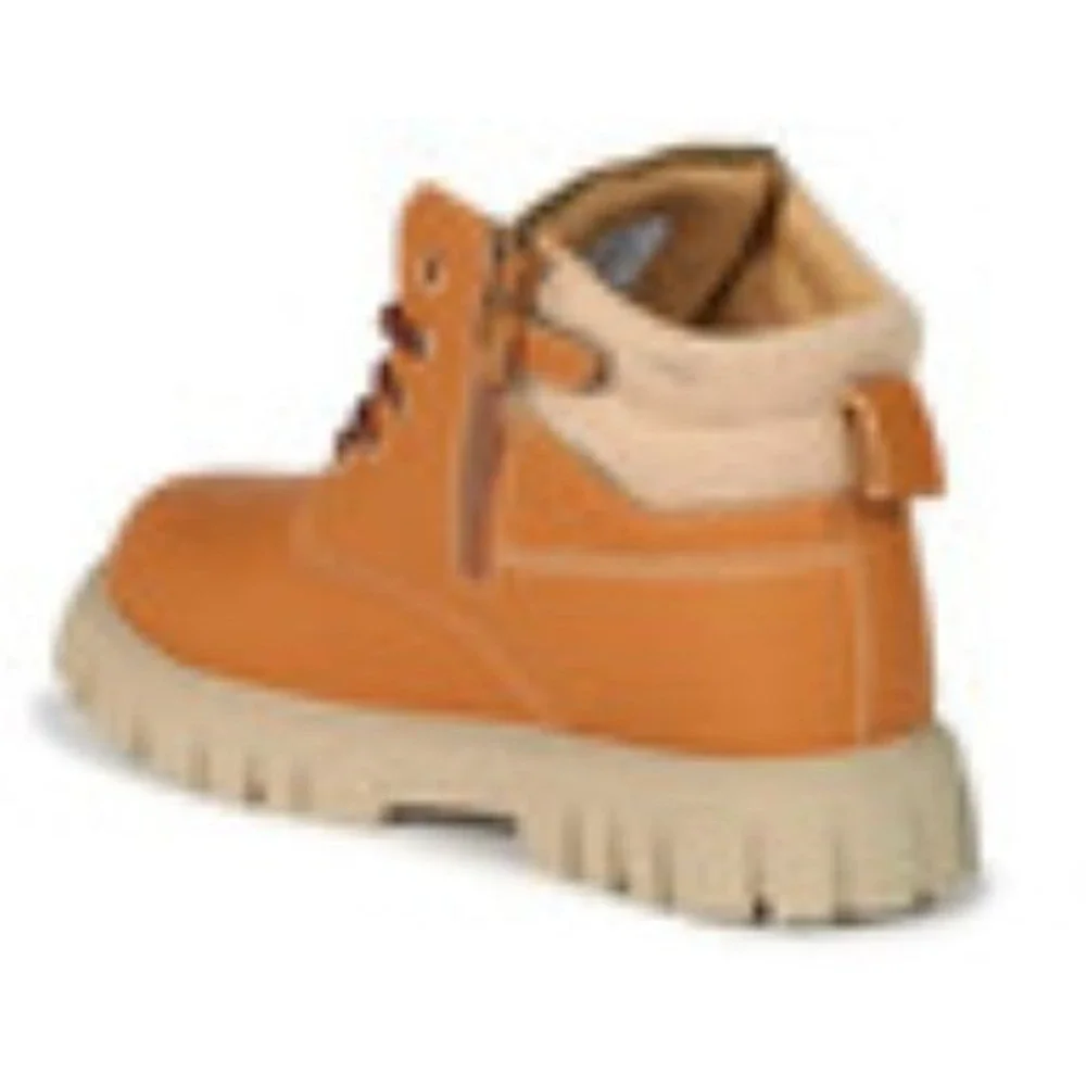 US SPORTS Boys Faux Leather Combat Boots Tan Lace Up 659-2407-8347-72 NEW